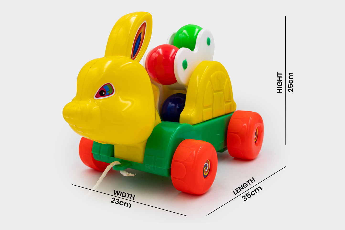 Toybharat Unisex Kids For Merry Go Round Bunny |Multicolor | Travel Toys | Pull Along Toy