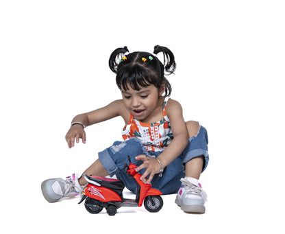 Toybharat Unisex Kids For Model Scooty |Multicolour |Friction Power Toys| Birthday Gift