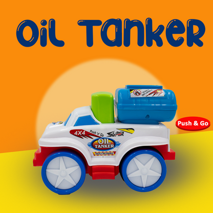 Toybharat Unisex Kids For Push N Go Oil Tanker |Multicolour | Push N Go Toys | Kids Gift