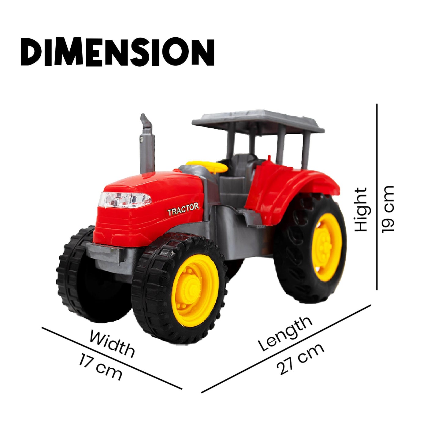 Toybharat Free Wheel Model Tractor |Multicolour |Free Wheel Toys| Toy Gift