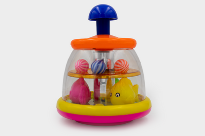 Toybharat Unisex Kids For Push N Spin Fish | Multicolor |Interactive Toys | Birthday Gift