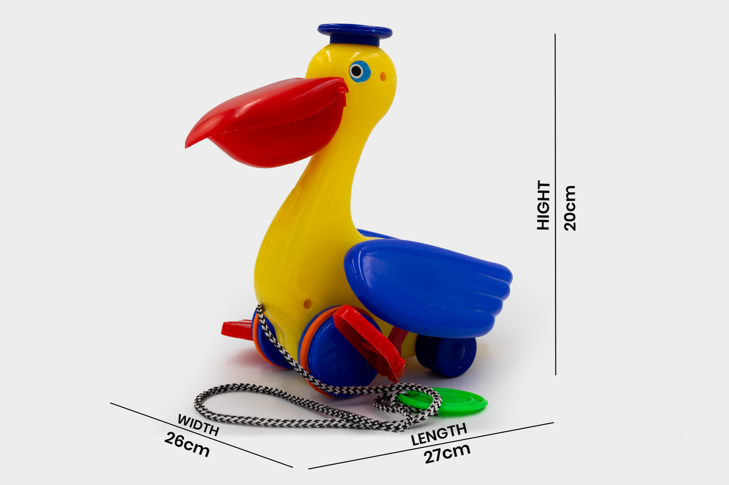 Toybharat Unisex Kids For Funny Duck |Multicolour | Travel Toys | Toy Gift |Pull Along Toy