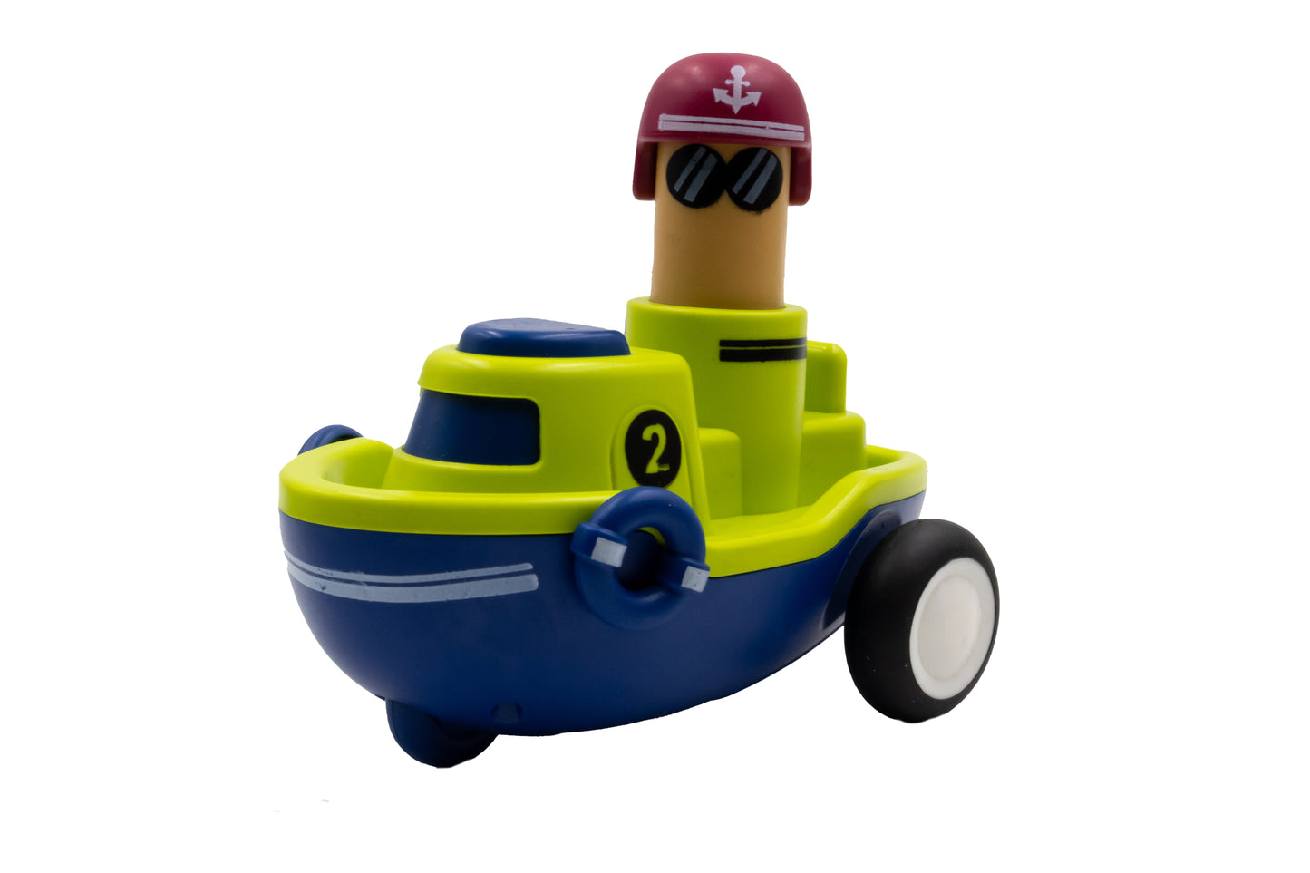 Toybharat Unisex Kids For Pressing Go Boat |Multicolour | Push N Go Toys | Birthday Gift