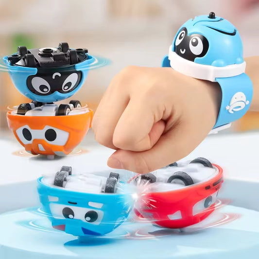 Toybharat Spinning Gyro Watch Top Hand Fidget Spinner Toy for Boys Return Gifts Favor Band Friction Top Lattu Car Toy for Kids (Pack of 1) - Assorted