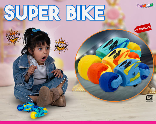 Toybharat Unisex Kids For Super Bike |Multicolour | Intractive Toys | Friction Power Toys