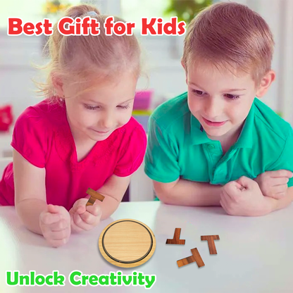 Toybharat Wooden T- Shape Puzzle Game Board Game Puzzle Toy (Multicolour) for Adults Family Contemporary Manufacture And Unisex Kids (Colour May Differ)