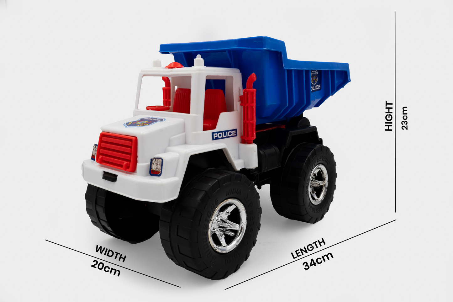 Toybharat Unisex Kids For Police Power Truck | Multicolor |Friction Power Toys| Birthday Gift