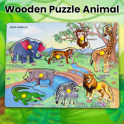 Toybharat Wooden Puzzle Animal | Multicolor | Wooden Toys | Birthday Gift | Educational