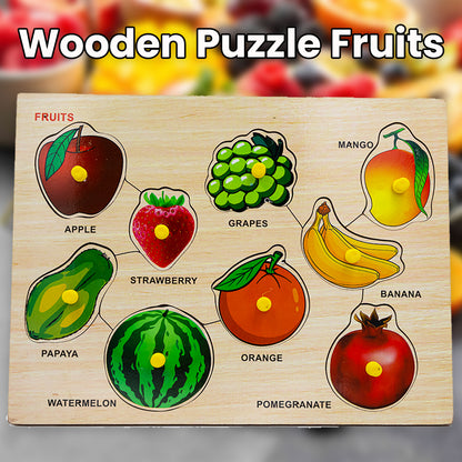 Toybharat Wooden Puzzle Fruits | Multicolor | Wooden Toys | Birthday Gift | Educational