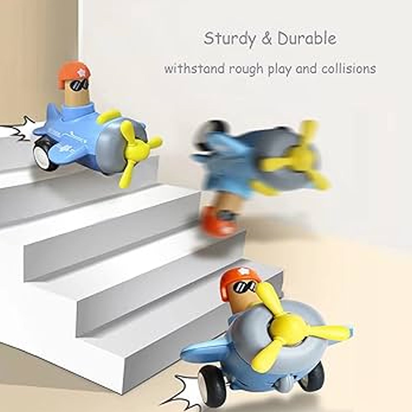 ToyBharat Pressing Go Plane is a colourful Push N Go Toy for kids. A safe, non-toxic, and realistic toy that's perfect as a birthday gift. Great for indoor and outdoor play for toddlers aged 1–6 years.